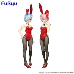Furyu BiCute Bunnies RE:Zero Rem & Ram Red Color ver. [SET OF 2]
